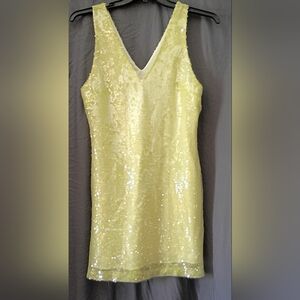A New Day Like Green Sequin Sleeveless Mini Dress